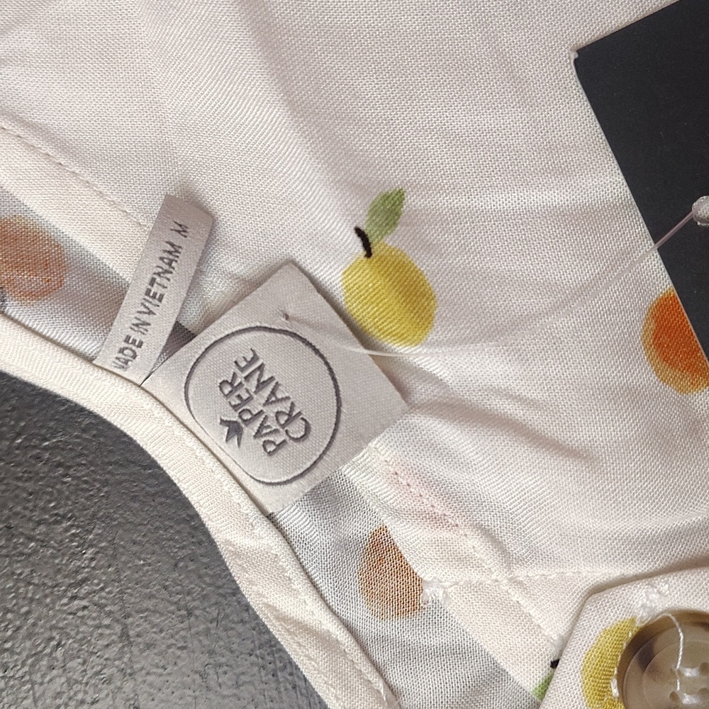 Paper Crane White Camisole with Orange and Green Accents - Picture 6 of 11
